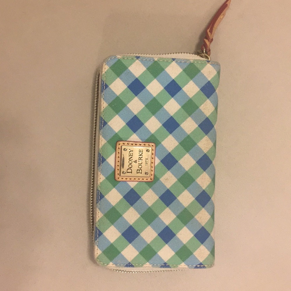Dooney & Bourke plaid zip around wallet